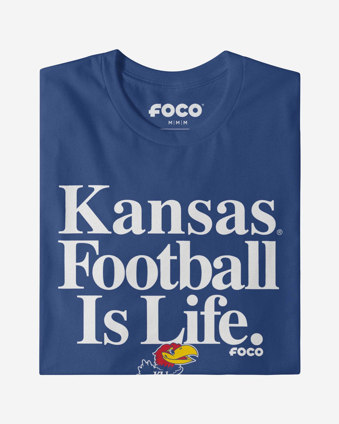 Kansas Jayhawks Football is Life T-Shirt FOCO - FOCO.com