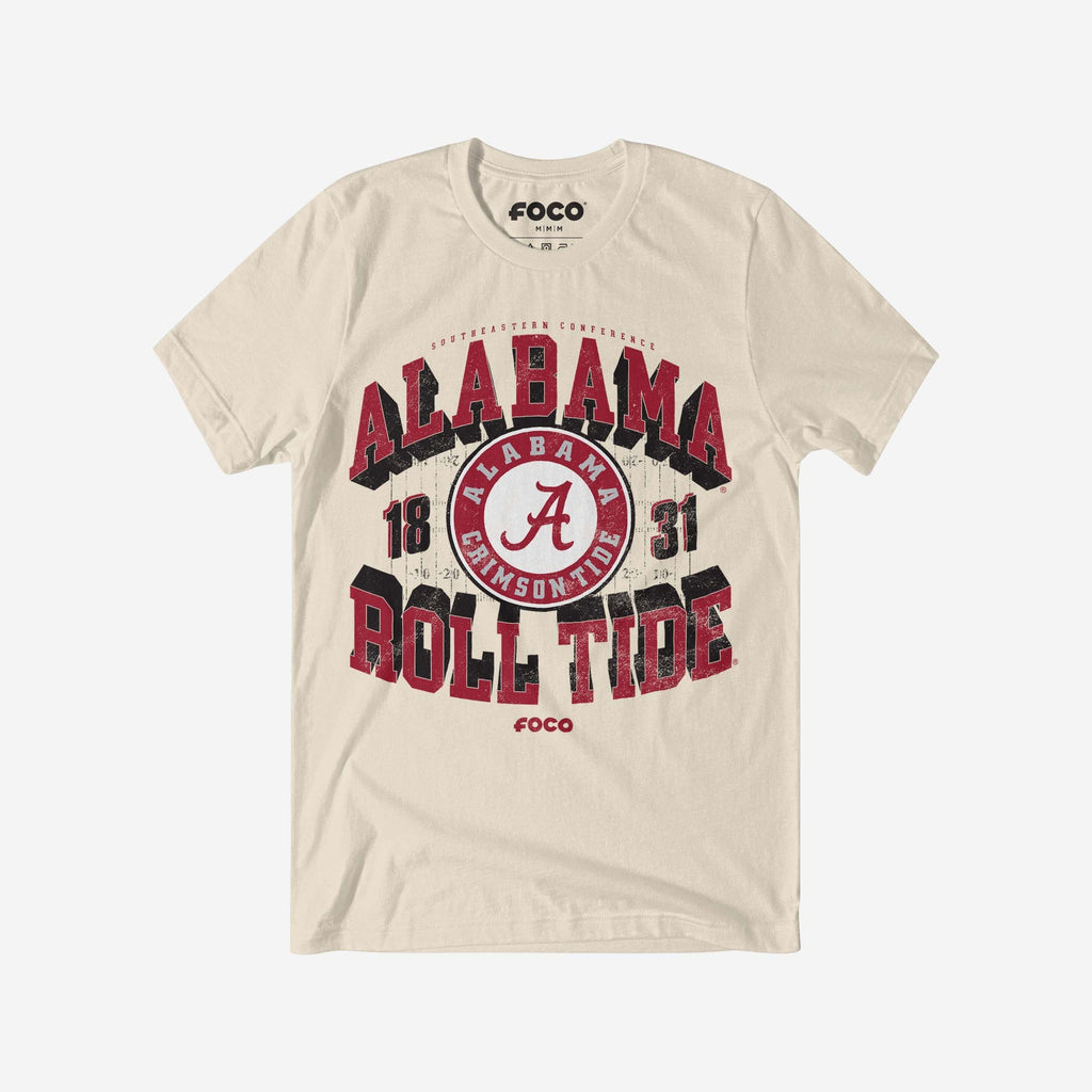 Alabama Crimson Tide Field Arched Wordmark T-Shirt FOCO S - FOCO.com