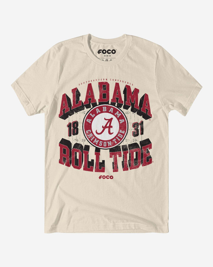 Alabama Crimson Tide Field Arched Wordmark T-Shirt FOCO S - FOCO.com