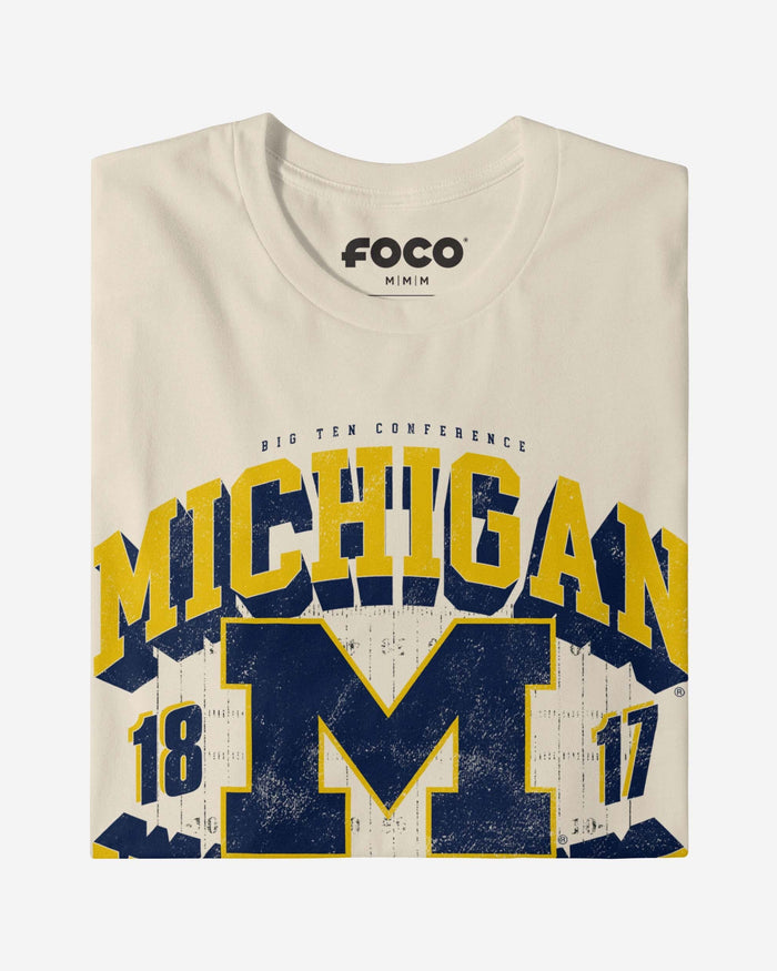 Michigan Wolverines Field Arched Wordmark T-Shirt FOCO - FOCO.com