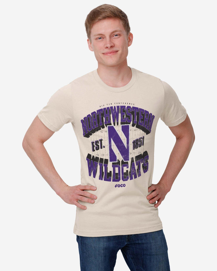 Northwestern Wildcats Field Arched Wordmark T-Shirt FOCO - FOCO.com