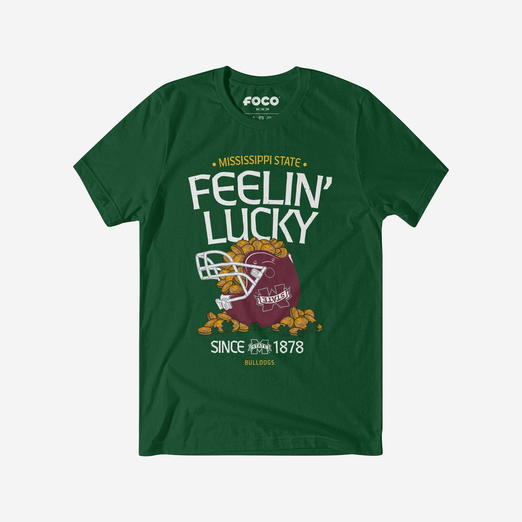 Mississippi State Bulldogs Feelin Lucky Helmet T-Shirt FOCO - FOCO.com