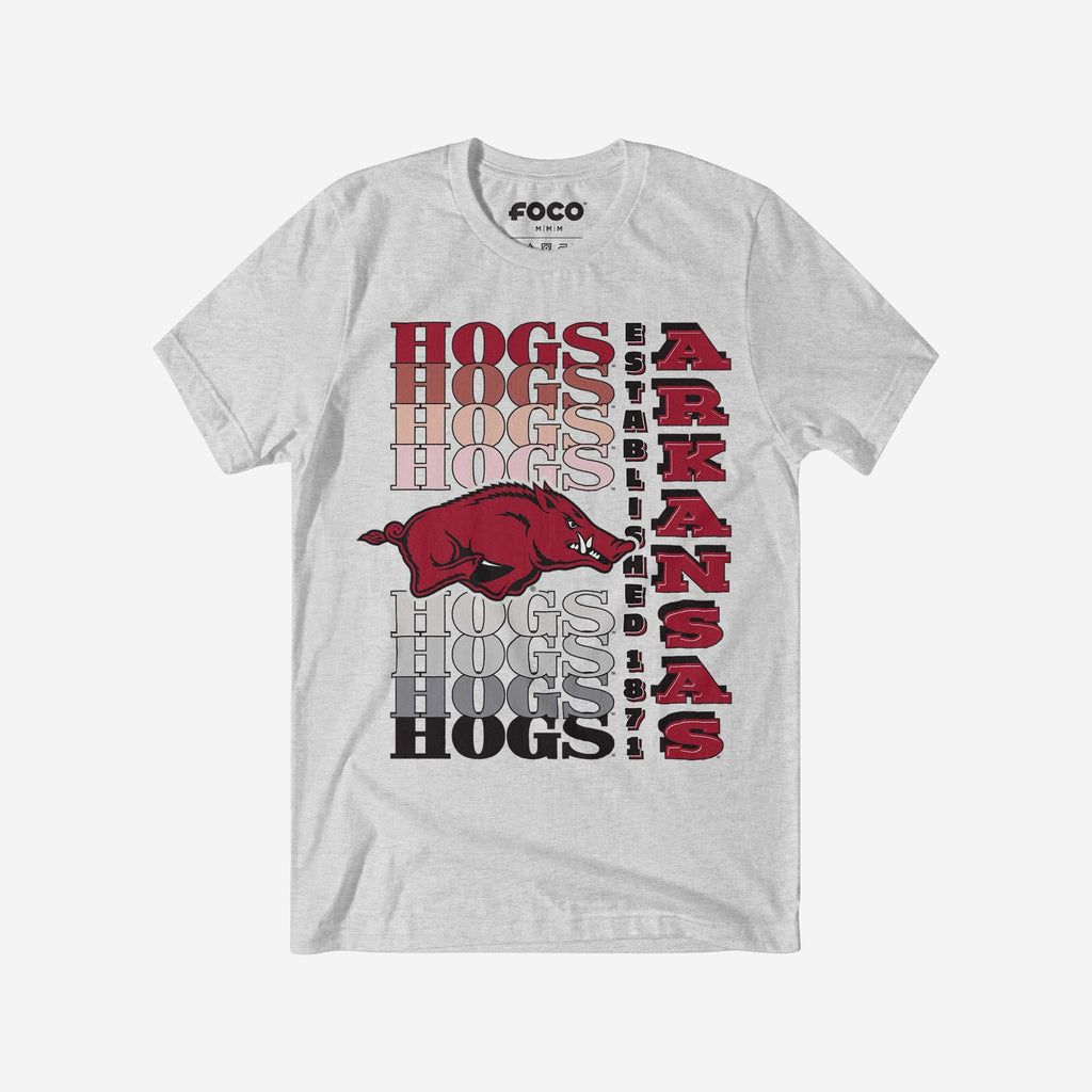 Arkansas Razorbacks Gradient Wordmark T-Shirt FOCO S - FOCO.com