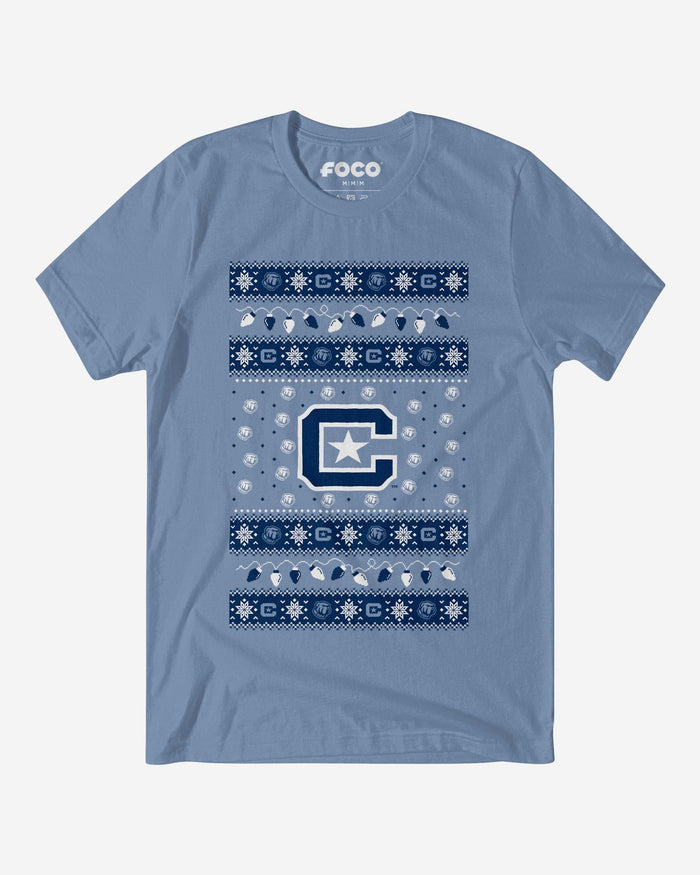 Citadel Bulldogs Holiday Lights Sweater T-Shirt FOCO S - FOCO.com