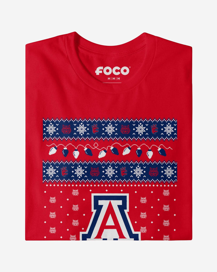 Arizona Wildcats Holiday Lights Sweater T-Shirt FOCO - FOCO.com