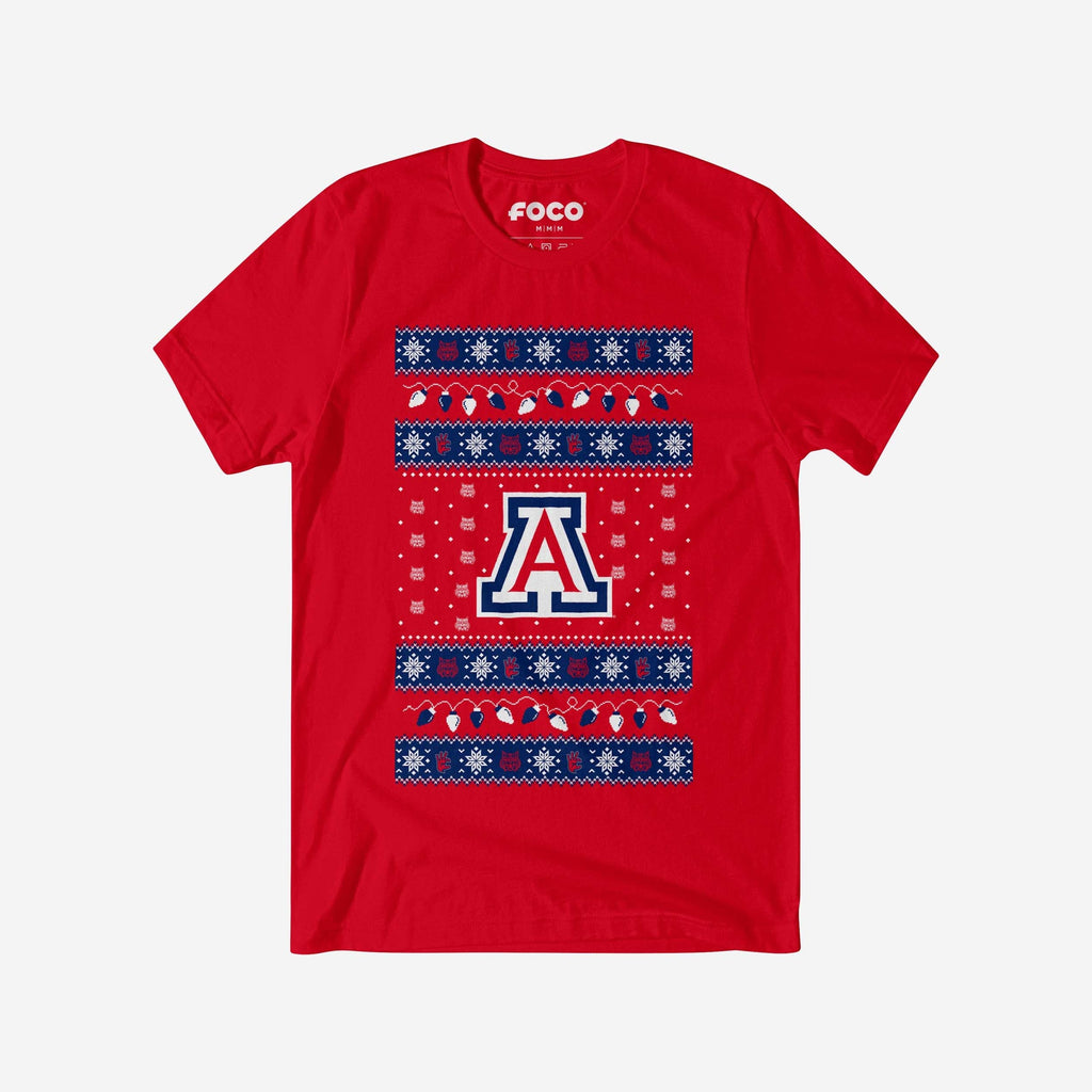 Arizona Wildcats Holiday Lights Sweater T-Shirt FOCO S - FOCO.com