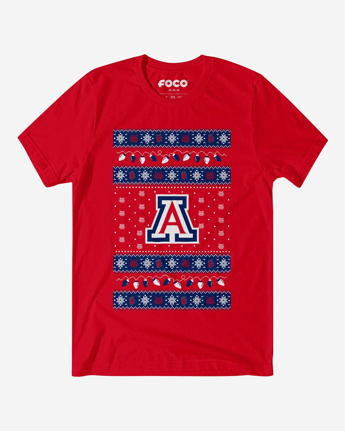 Arizona Wildcats Holiday Lights Sweater T-Shirt FOCO S - FOCO.com