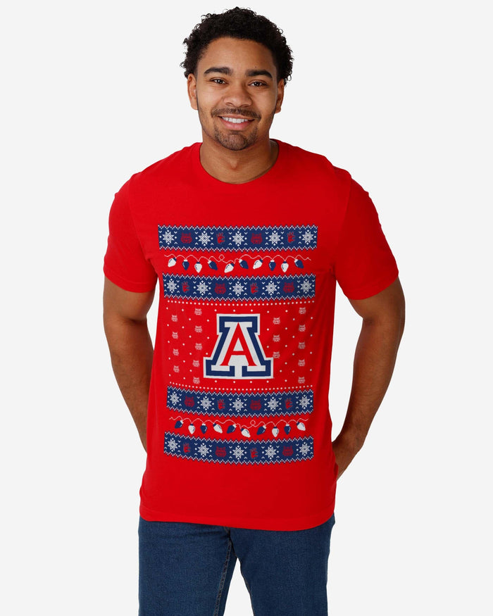 Arizona Wildcats Holiday Lights Sweater T-Shirt FOCO - FOCO.com