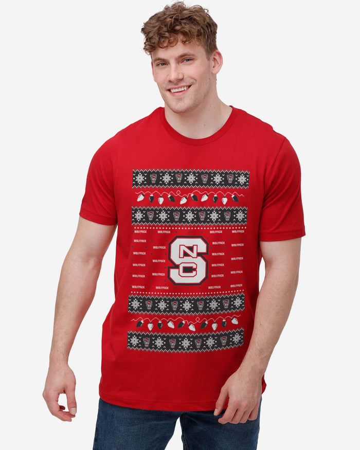 NC State Wolfpack Holiday Lights Sweater T-Shirt FOCO - FOCO.com