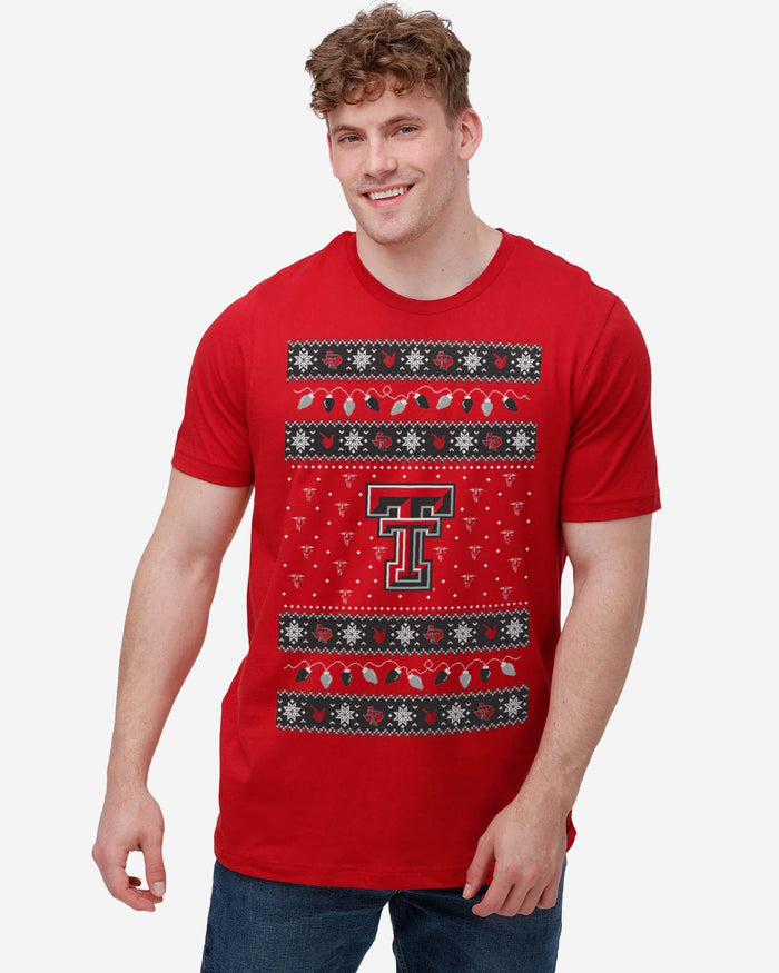 Texas Tech Red Raiders Holiday Lights Sweater T-Shirt FOCO - FOCO.com