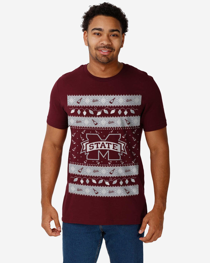 Mississippi State Bulldogs Holiday Lights Sweater T-Shirt FOCO - FOCO.com