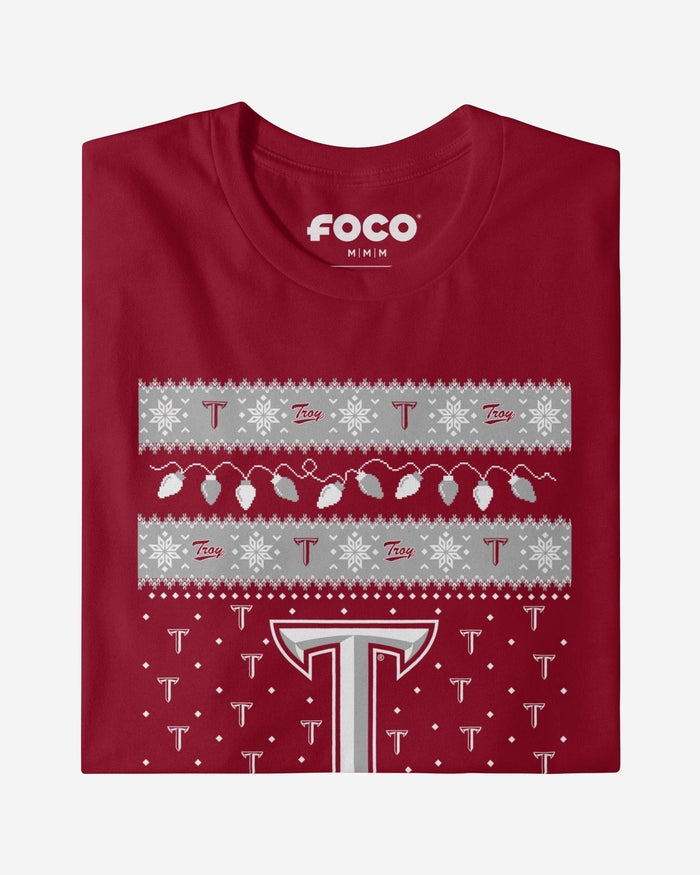 Troy Trojans Holiday Lights Sweater T-Shirt FOCO - FOCO.com