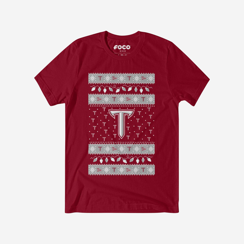 Troy Trojans Holiday Lights Sweater T-Shirt FOCO S - FOCO.com