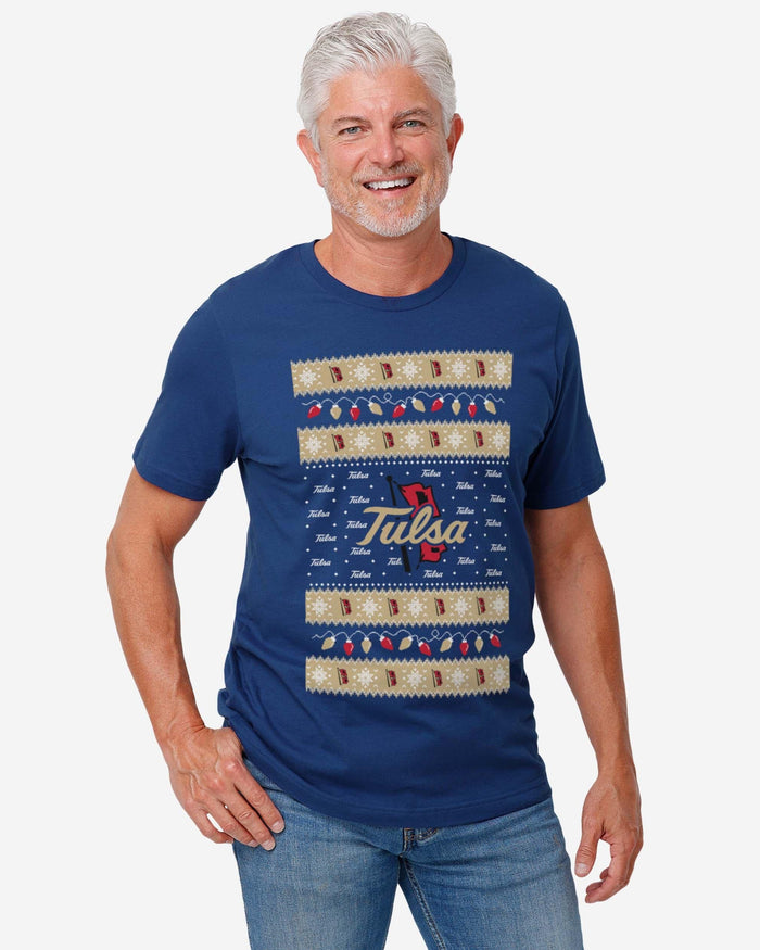 Tulsa Golden Hurricane Holiday Lights Sweater T-Shirt FOCO - FOCO.com