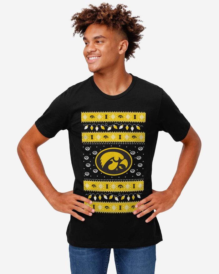 Iowa Hawkeyes Holiday Lights Sweater T-Shirt FOCO - FOCO.com