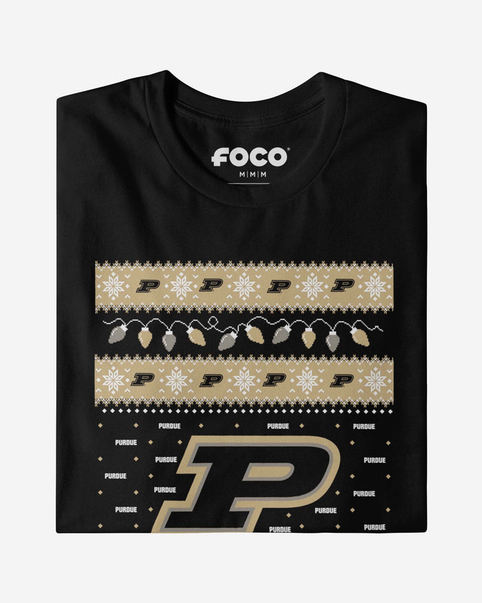 Purdue Boilermakers Holiday Lights Sweater T-Shirt FOCO - FOCO.com