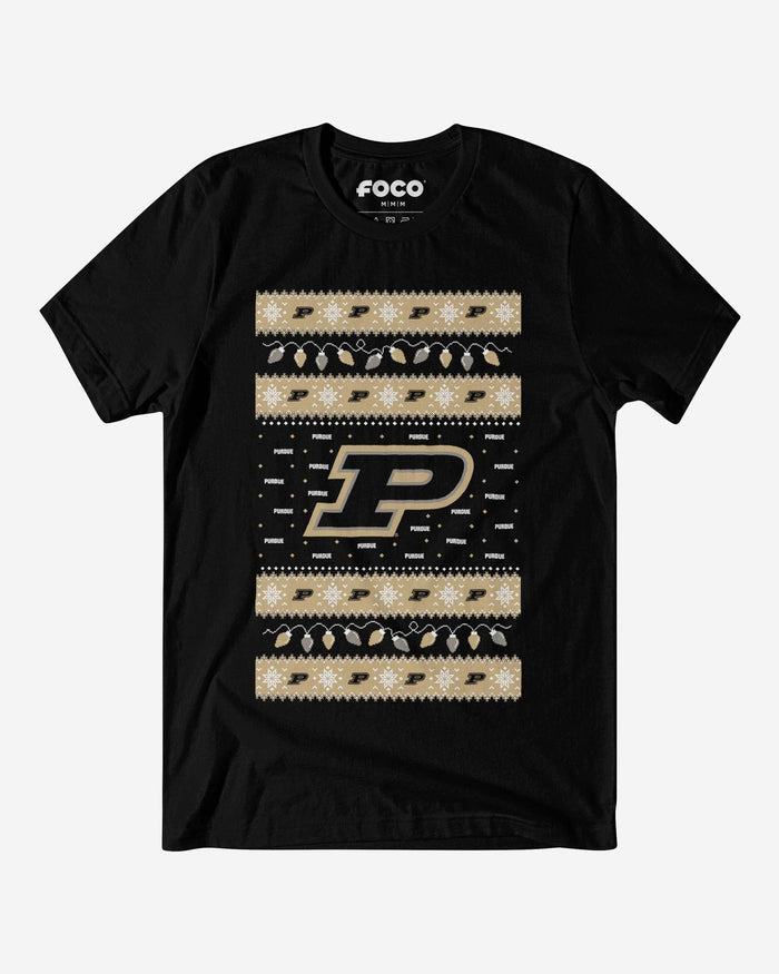 Purdue Boilermakers Holiday Lights Sweater T-Shirt FOCO S - FOCO.com