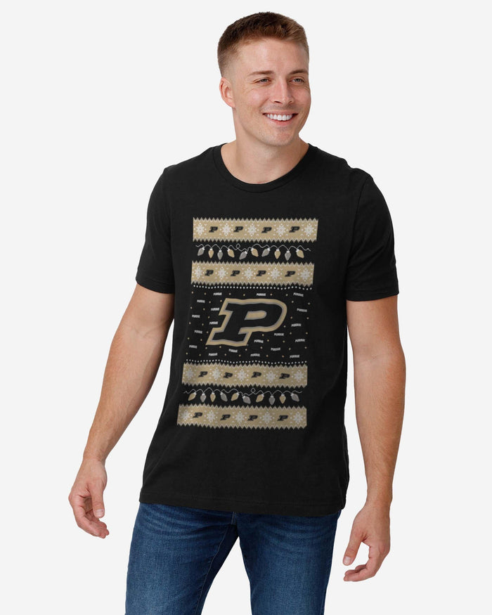 Purdue Boilermakers Holiday Lights Sweater T-Shirt FOCO - FOCO.com