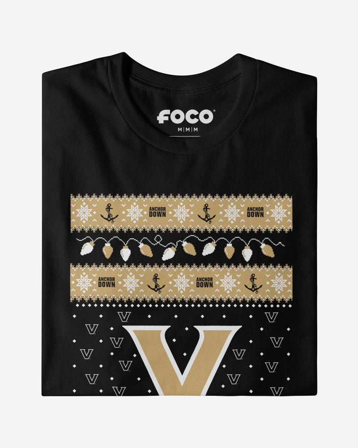 Vanderbilt Commodores Holiday Lights Sweater T-Shirt FOCO - FOCO.com