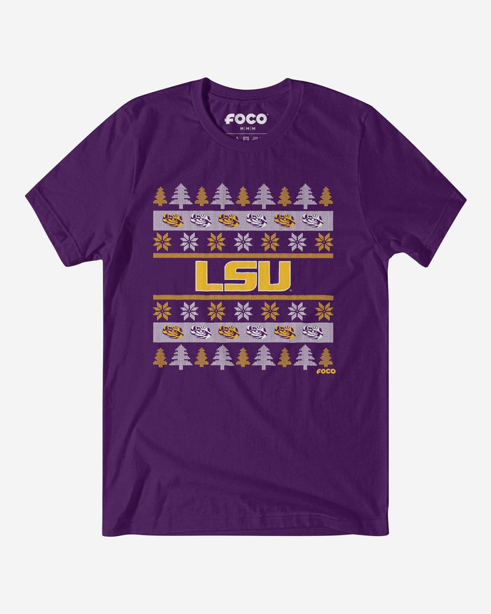 LSU Tigers Holiday Sweater T-Shirt FOCO S - FOCO.com