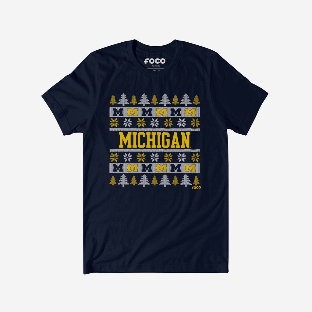 Michigan Wolverines Holiday Sweater T-Shirt FOCO S - FOCO.com