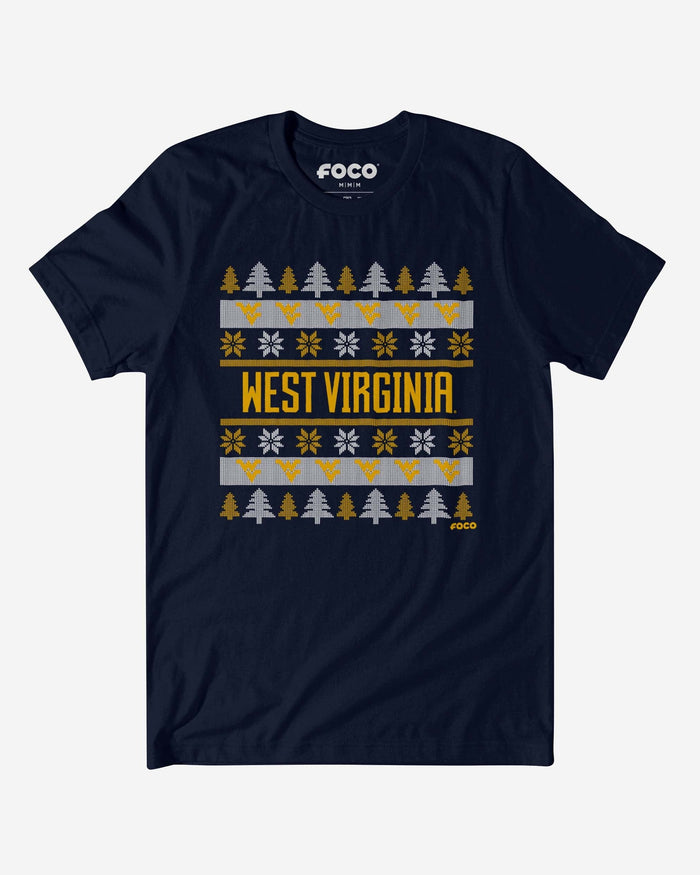 West Virginia Mountaineers Holiday Sweater T-Shirt FOCO S - FOCO.com