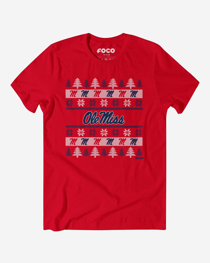 Ole Miss Rebels Holiday Sweater T-Shirt FOCO S - FOCO.com