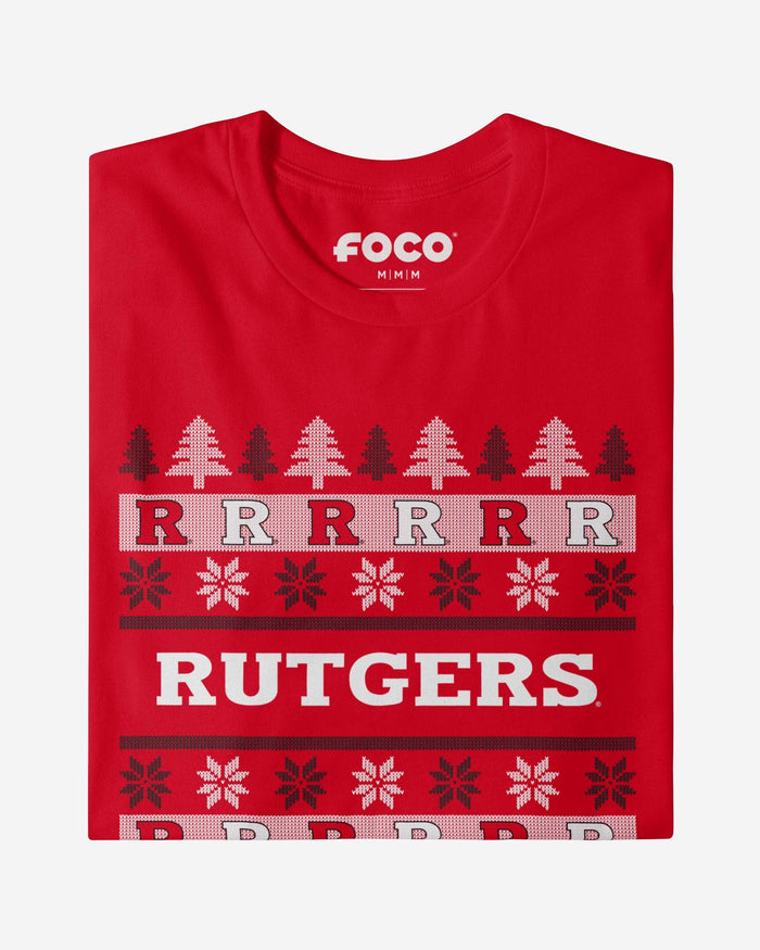 Rutgers Scarlet Knights Holiday Sweater T-Shirt FOCO - FOCO.com