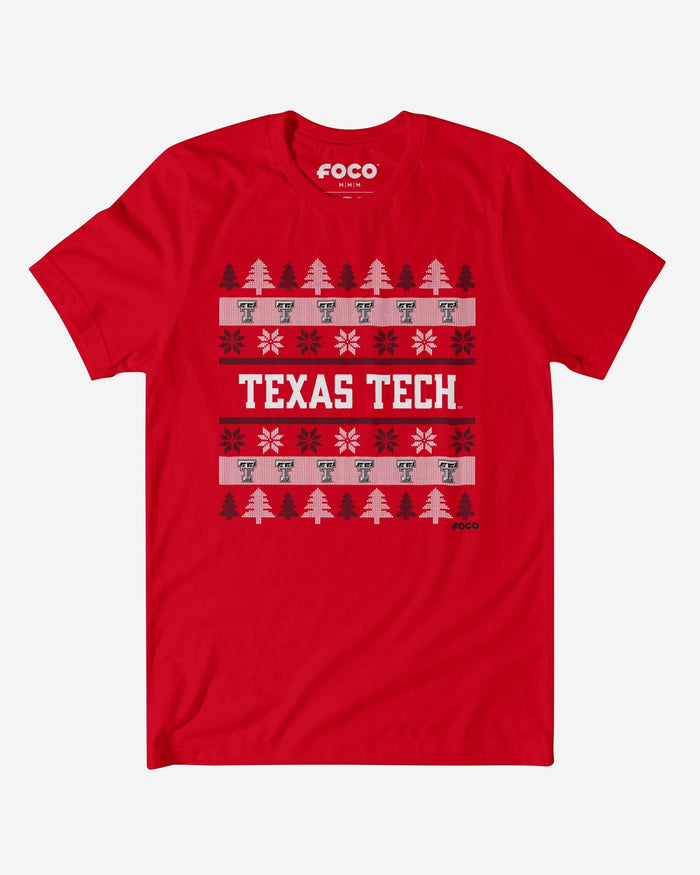 Texas Tech Red Raiders Holiday Sweater T-Shirt FOCO S - FOCO.com