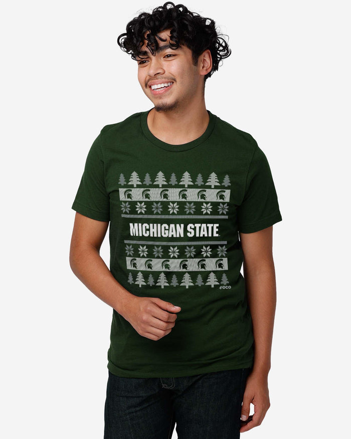 Michigan State Spartans Holiday Sweater T-Shirt FOCO - FOCO.com