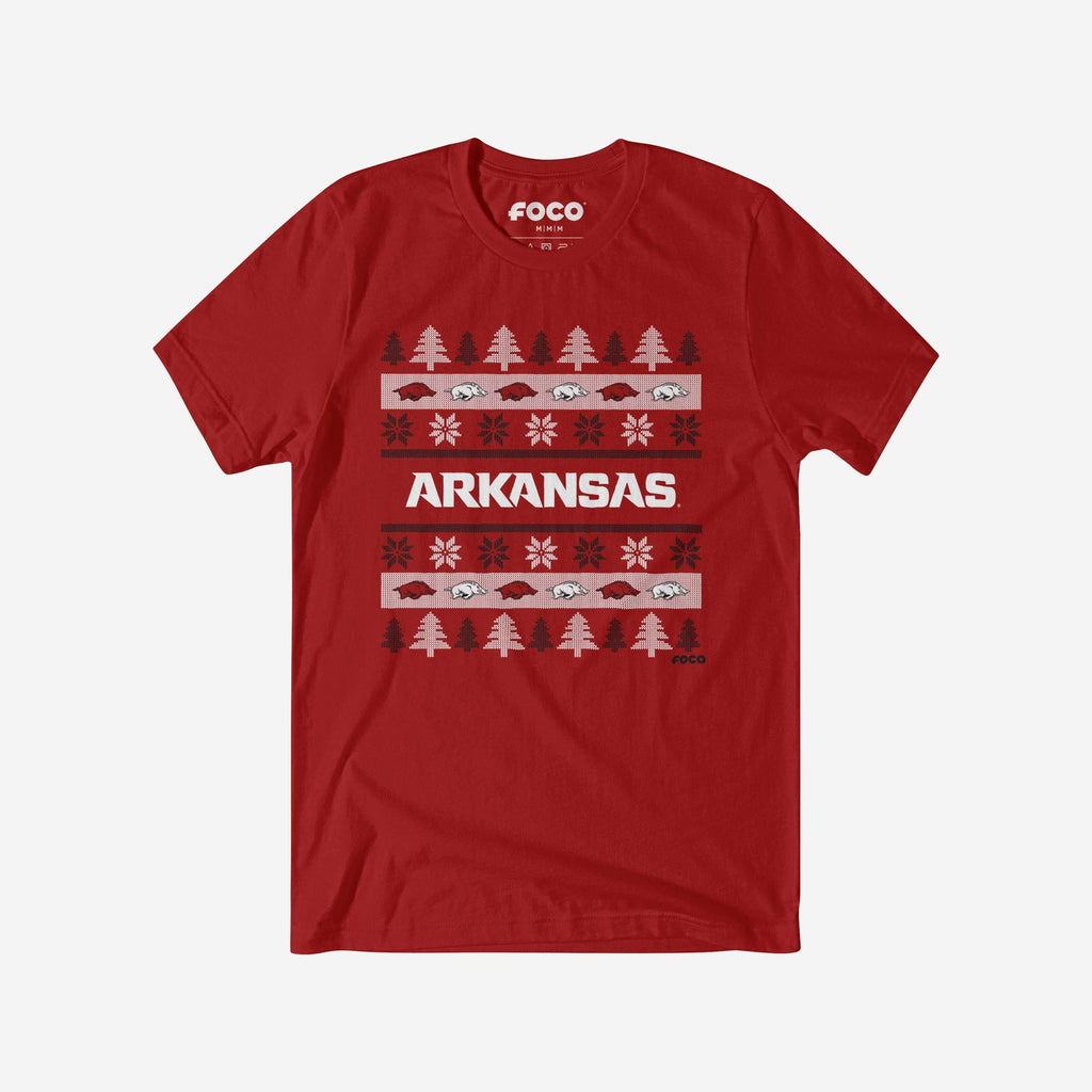 Arkansas Razorbacks Holiday Sweater T-Shirt FOCO S - FOCO.com