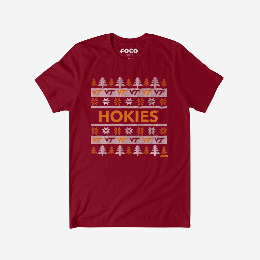 Virginia Tech Hokies Holiday Sweater T-Shirt FOCO S - FOCO.com