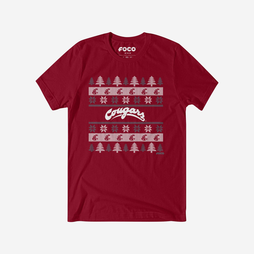 Washington State Cougars Holiday Sweater T-Shirt FOCO S - FOCO.com