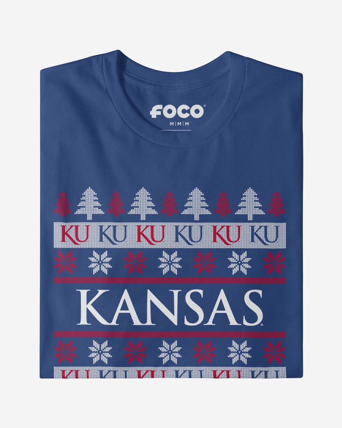 Kansas Jayhawks Holiday Sweater T-Shirt FOCO - FOCO.com