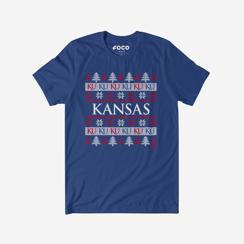 Kansas Jayhawks Holiday Sweater T-Shirt FOCO S - FOCO.com