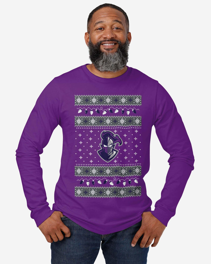 Furman Paladins Holiday Lights Sweater Long Sleeve T-Shirt FOCO - FOCO.com