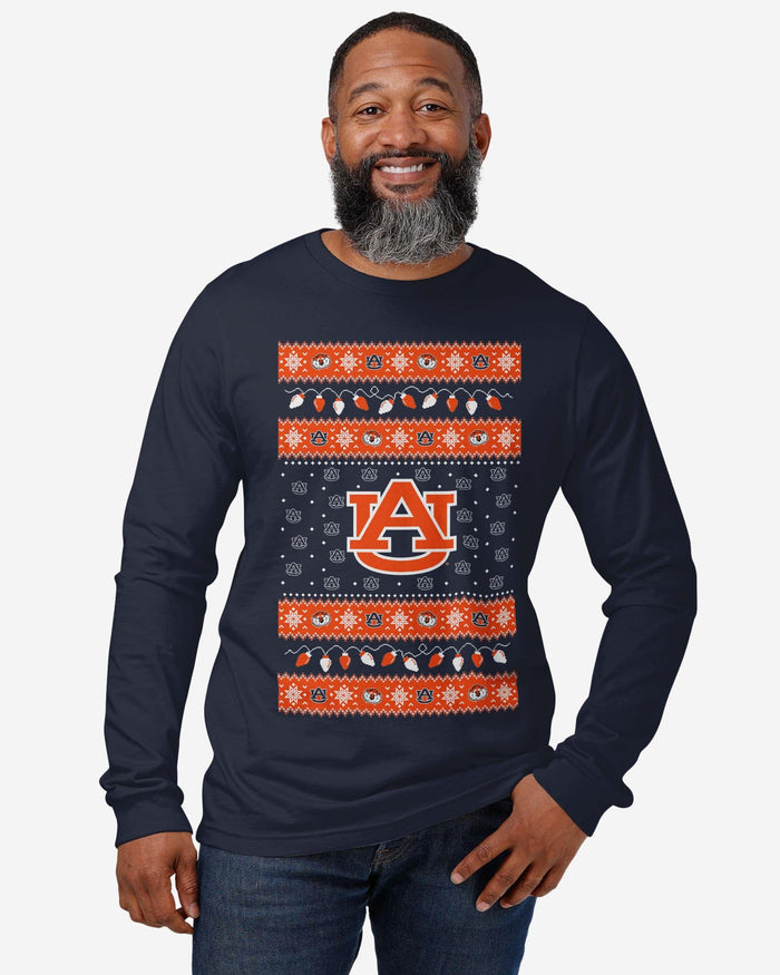 Auburn Tigers Holiday Lights Sweater Long Sleeve T-Shirt FOCO - FOCO.com