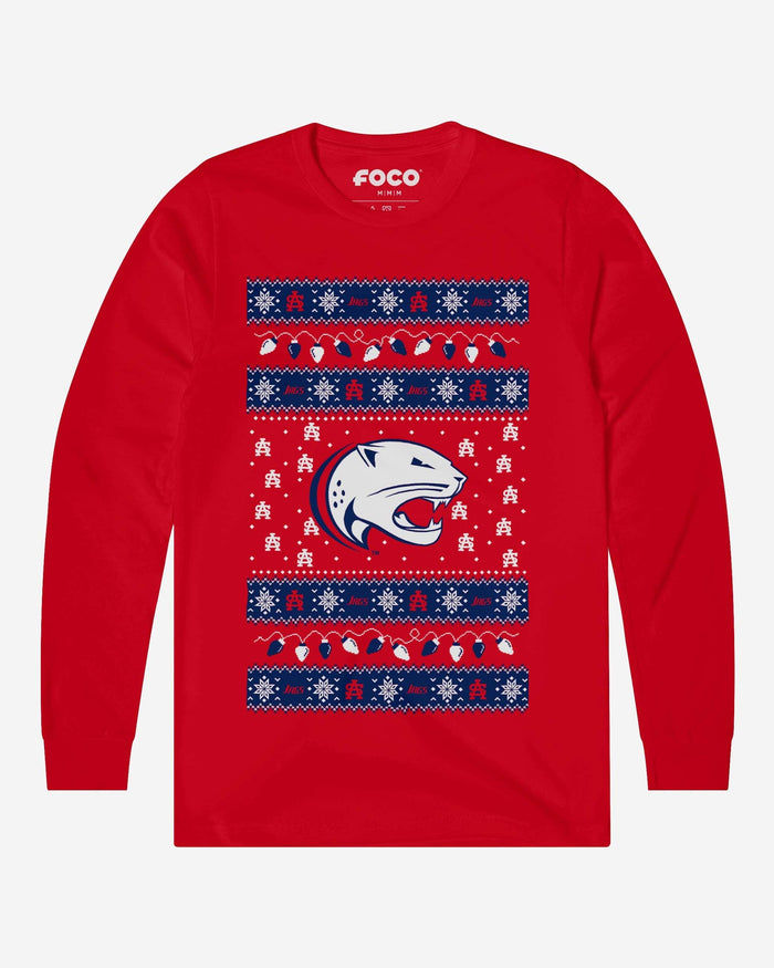 South Alabama Jaguars Holiday Lights Sweater Long Sleeve T-Shirt FOCO Red S - FOCO.com