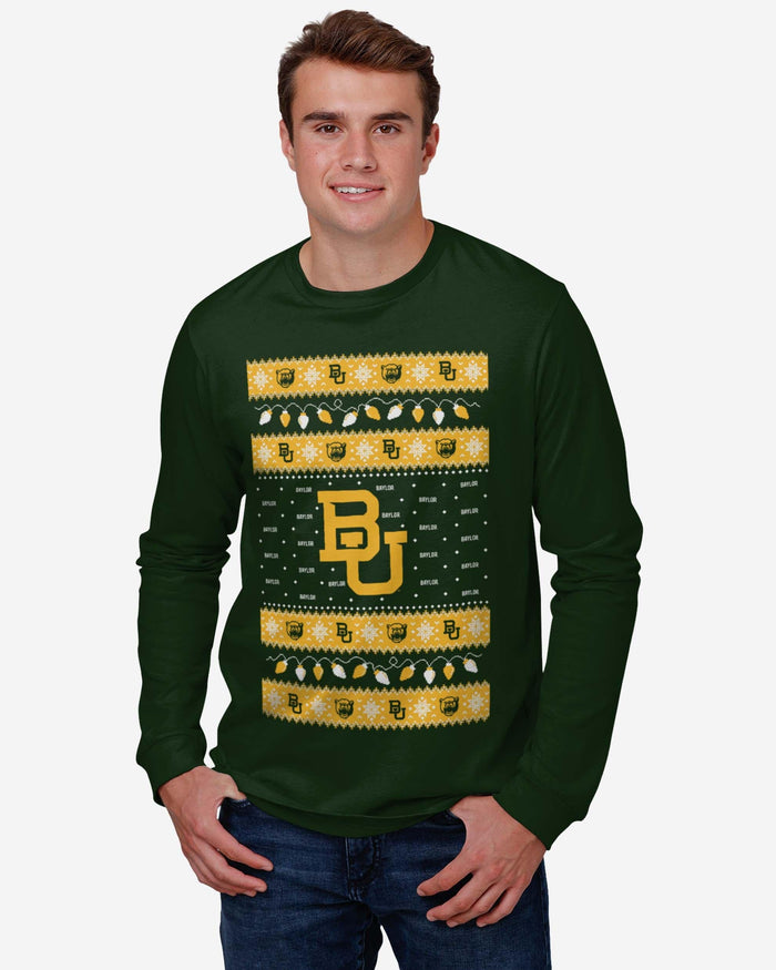 Baylor Bears Holiday Lights Sweater Long Sleeve T-Shirt FOCO - FOCO.com