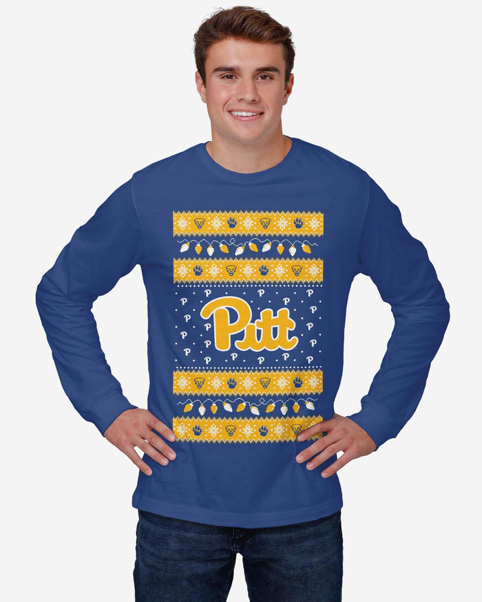 Pittsburgh Panthers Holiday Lights Sweater Long Sleeve T-Shirt FOCO - FOCO.com