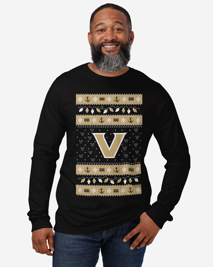 Vanderbilt Commodores Holiday Lights Sweater Long Sleeve T-Shirt FOCO - FOCO.com