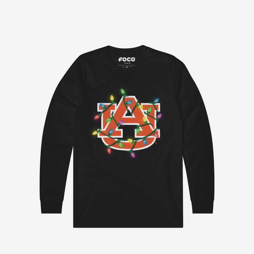 Auburn Tigers Primary Logo Holiday Lights Long Sleeve T-Shirt FOCO S - FOCO.com