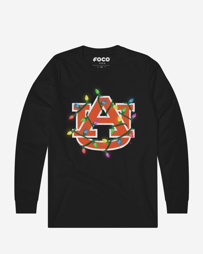 Auburn Tigers Primary Logo Holiday Lights Long Sleeve T-Shirt FOCO S - FOCO.com