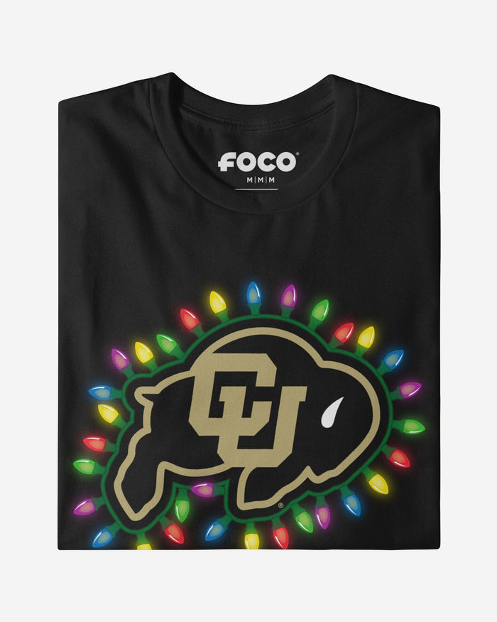 Colorado Buffaloes Primary Logo Holiday Lights Long Sleeve T-Shirt FOCO S - FOCO.com