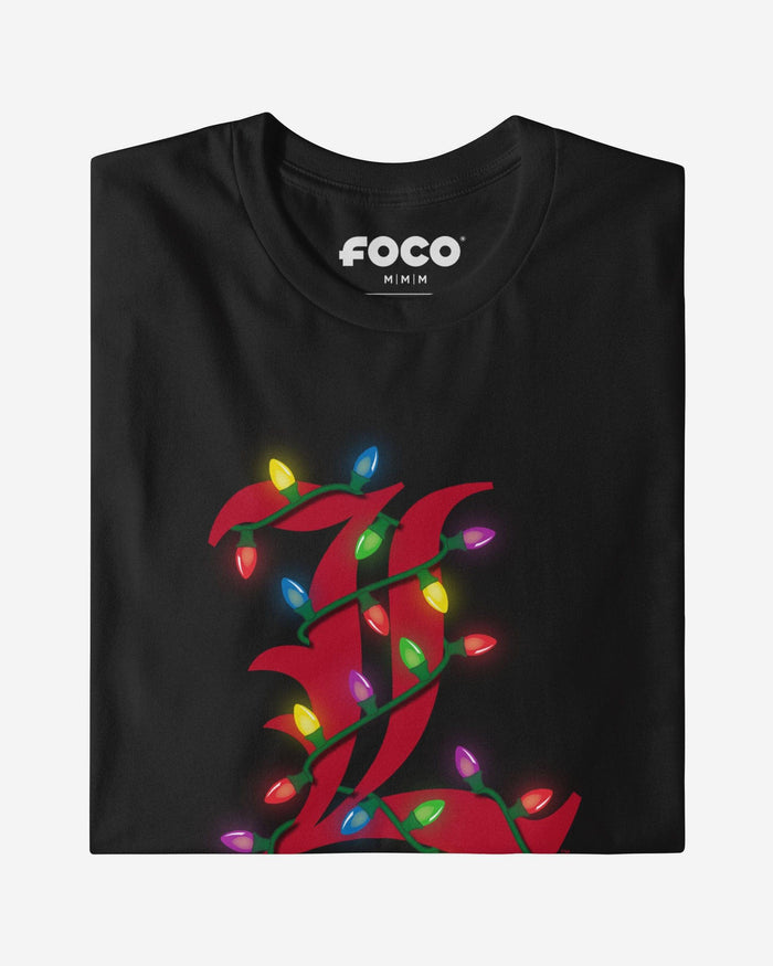 Louisville Cardinals Primary Logo Holiday Lights Long Sleeve T-Shirt FOCO S - FOCO.com