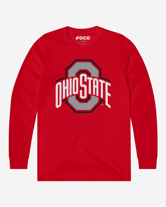 Ohio State Buckeyes Primary Logo Long Sleeve T-Shirt FOCO Red S - FOCO.com