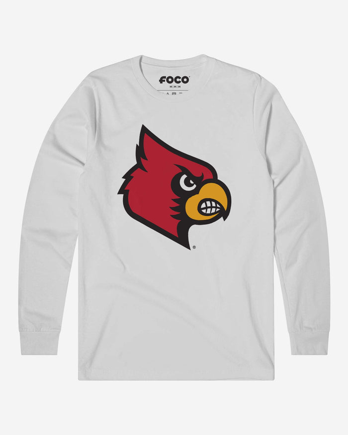 Louisville Cardinals Primary Logo Long Sleeve T-Shirt FOCO White S - FOCO.com