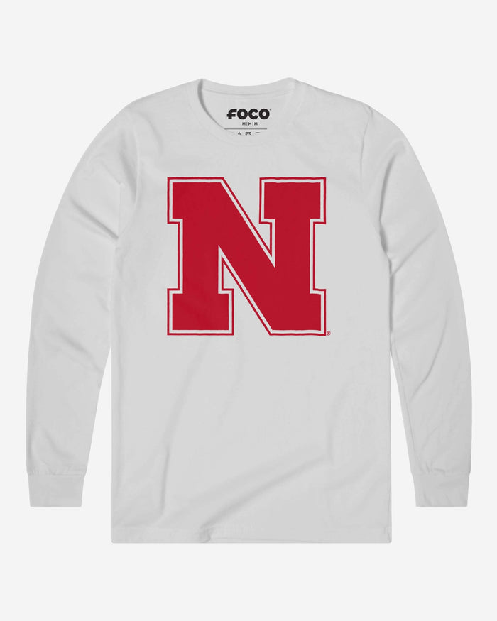 Nebraska Cornhuskers Primary Logo Long Sleeve T-Shirt FOCO White S - FOCO.com