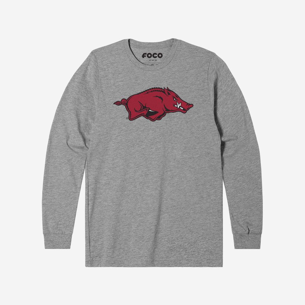 Arkansas Razorbacks Primary Logo Long Sleeve T-Shirt FOCO Athletic Heather S - FOCO.com