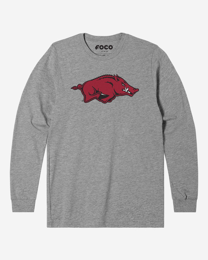 Arkansas Razorbacks Primary Logo Long Sleeve T-Shirt FOCO Athletic Heather S - FOCO.com